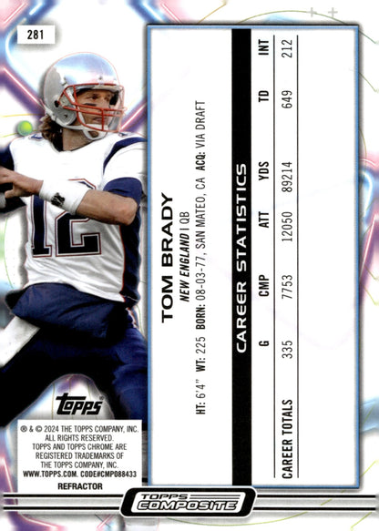 Tom Brady 2024 Topps Composite Comic Chrome Refractor #281 - Collector Store LLC