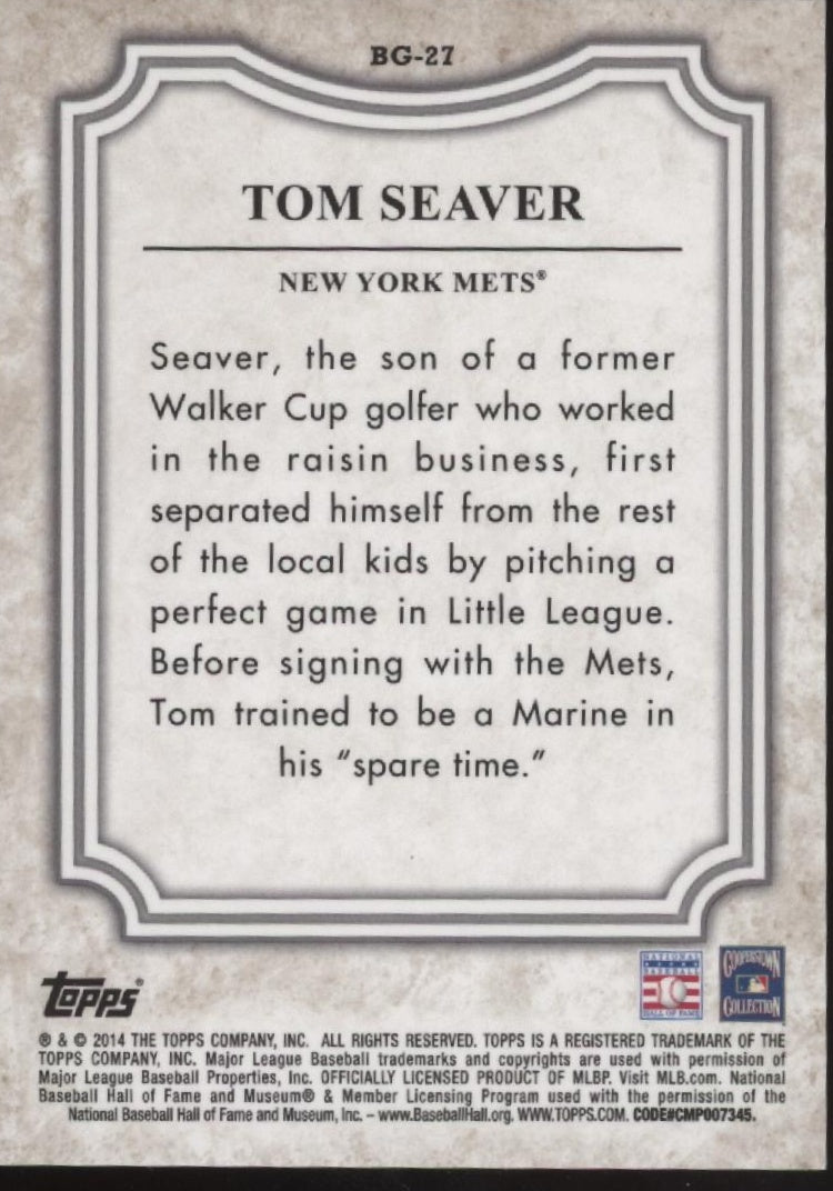 Tom Seaver 2014 Topps Before They Were Great #BG - 27 - Collector Store LLC