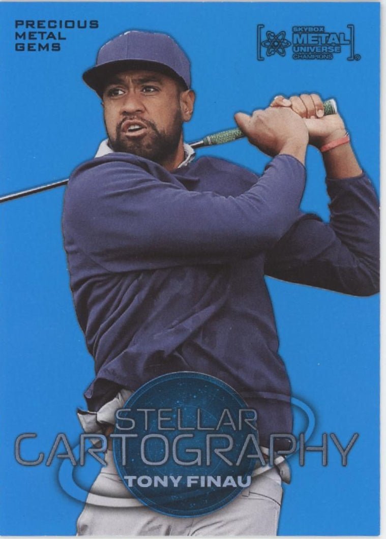 Tony Finau 2024 Skybox Metal Universe Champions Stellar Cartography Blue 35/50 - Collector Store LLC
