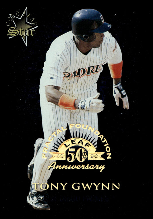 Tony Gwynn 1998 Leaf Fractal Foundation Gold Star 50th Anniversary 2539/3999 - Collector Store LLC