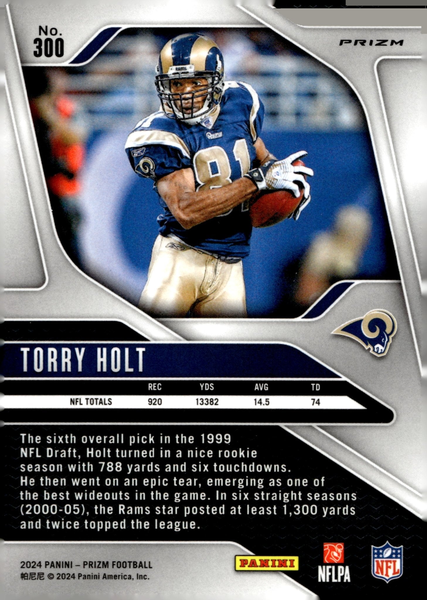 Torry Holt 2024 Panini Prizm Neon Green Pulsar Prizm #300 - Collector Store LLC