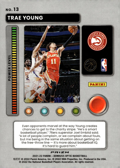 Trae Young 2021 - 22 Panini Donruss Optic T - Minus 3...2...1 Purple Prizm #13 - Collector Store LLC