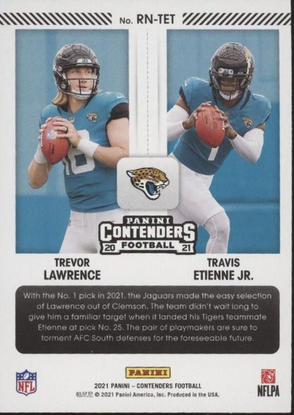 Travis Etienne Jr. / Trevor Lawrence 2021 Contenders Round 1 Numbers #RN - TET - Collector Store LLC