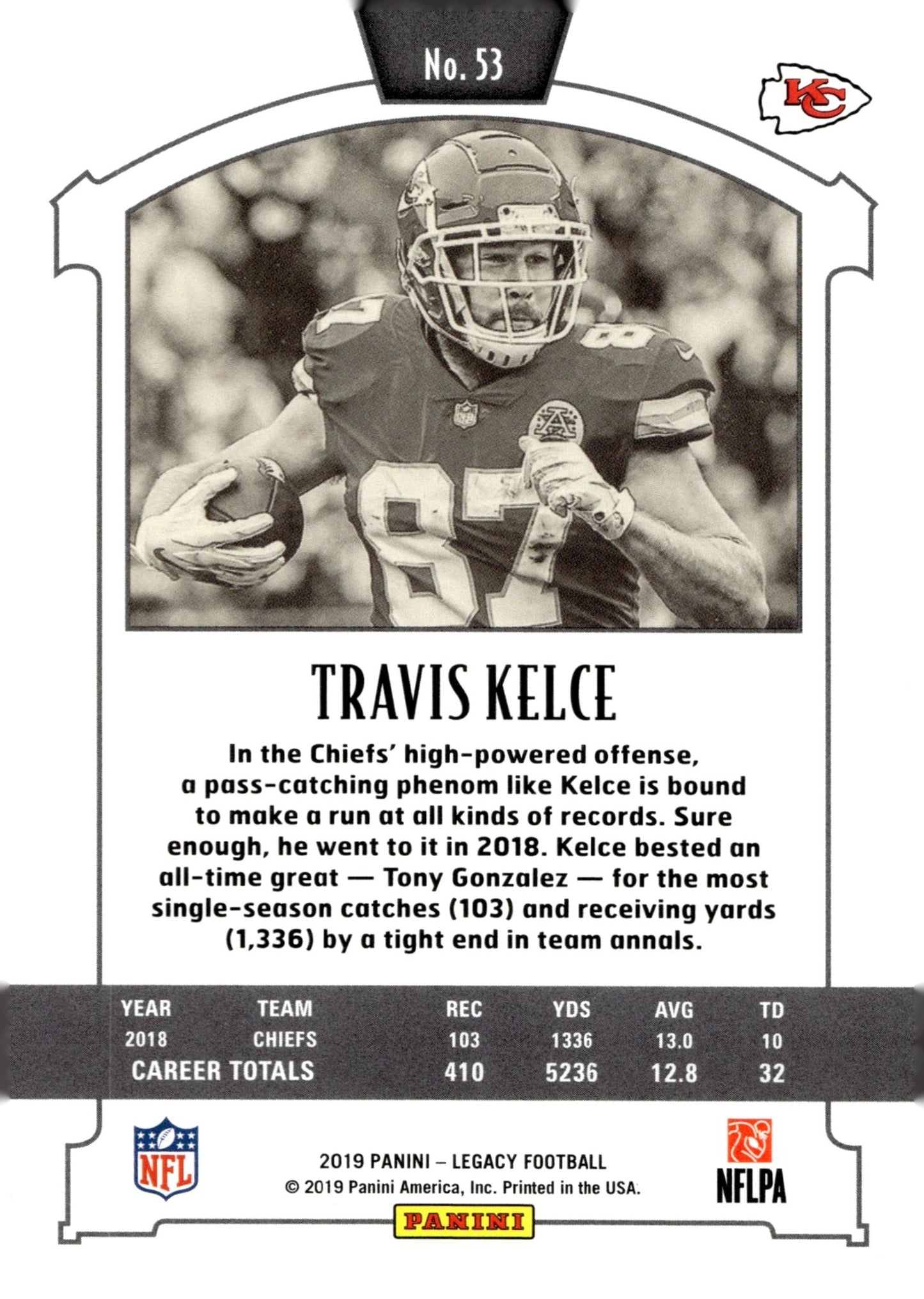 Travis Kelce 2019 Panini Legacy #53 - Collector Store LLC