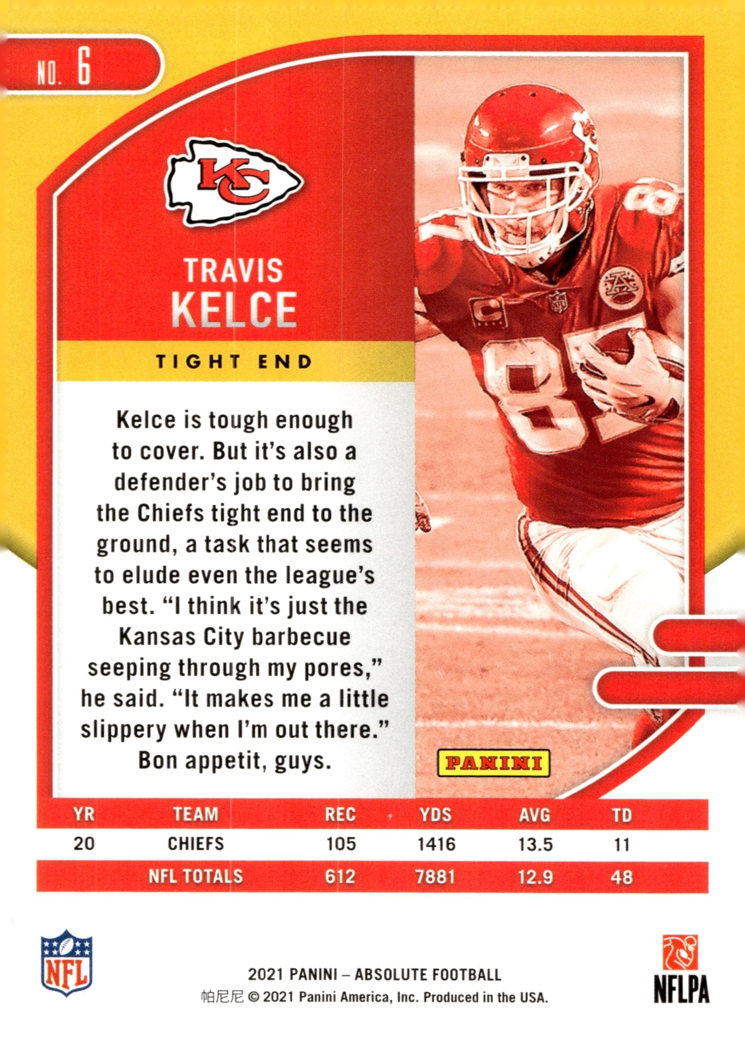 Travis Kelce 2021 Panini Absolute #6 #1 - Collector Store LLC