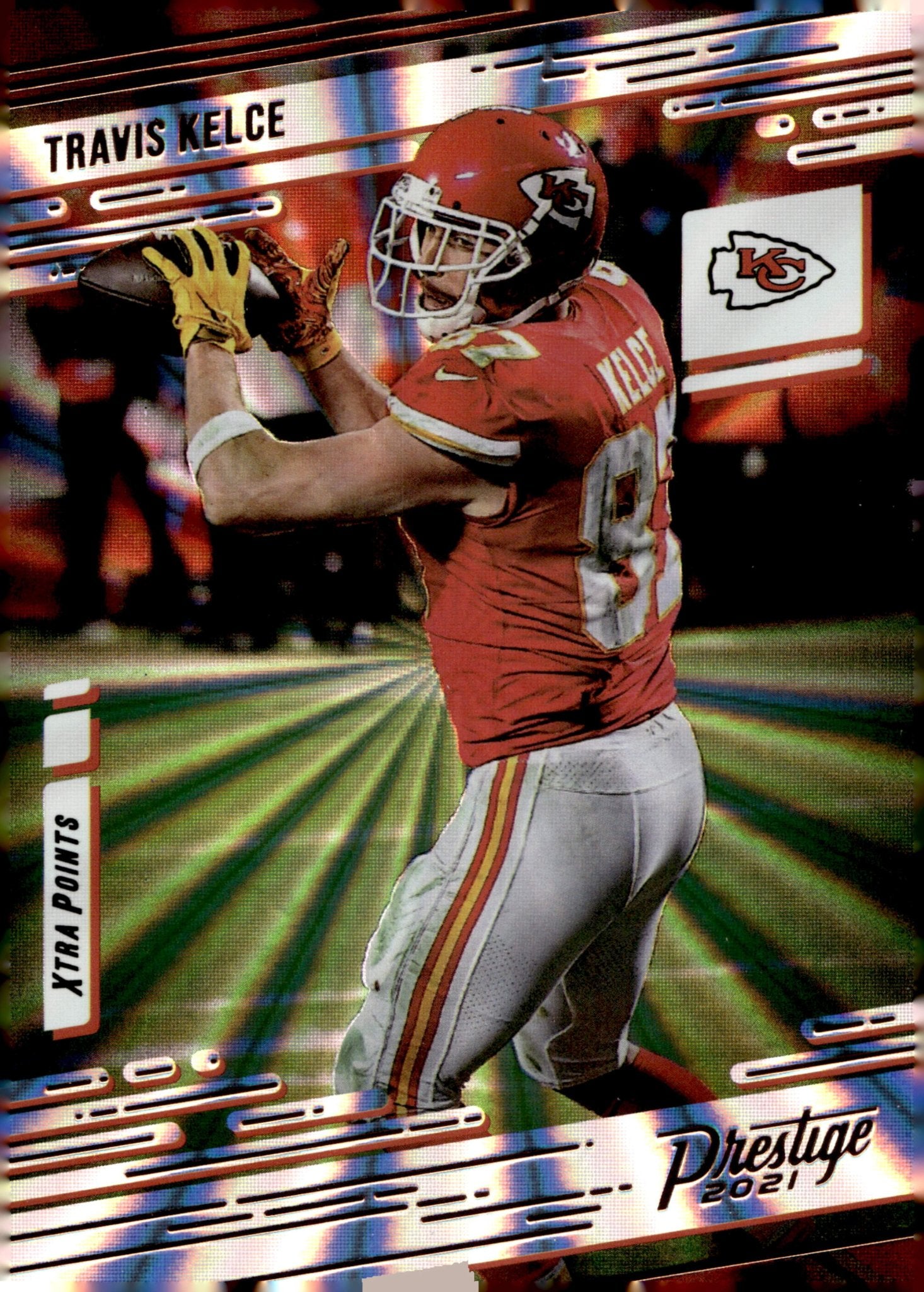Travis Kelce 2021 Panini Prestige Xtra Points Laser Holo #90 - Collector Store LLC