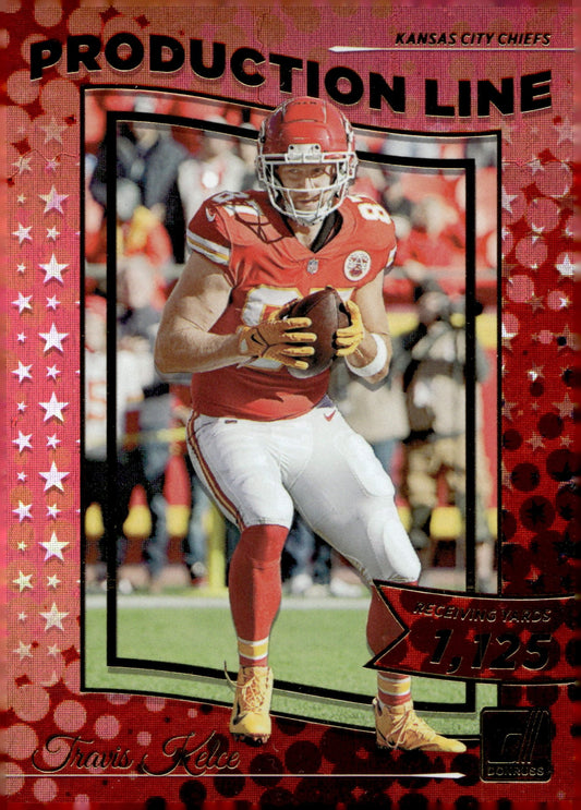 Travis Kelce 2022 Panini Donruss Production Line Receiving Yards 1,125 #PRD - 15 - Collector Store LLC