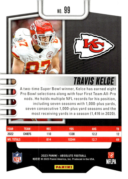 Travis Kelce 2023 Panini Absolute #99 #2 - Collector Store LLC