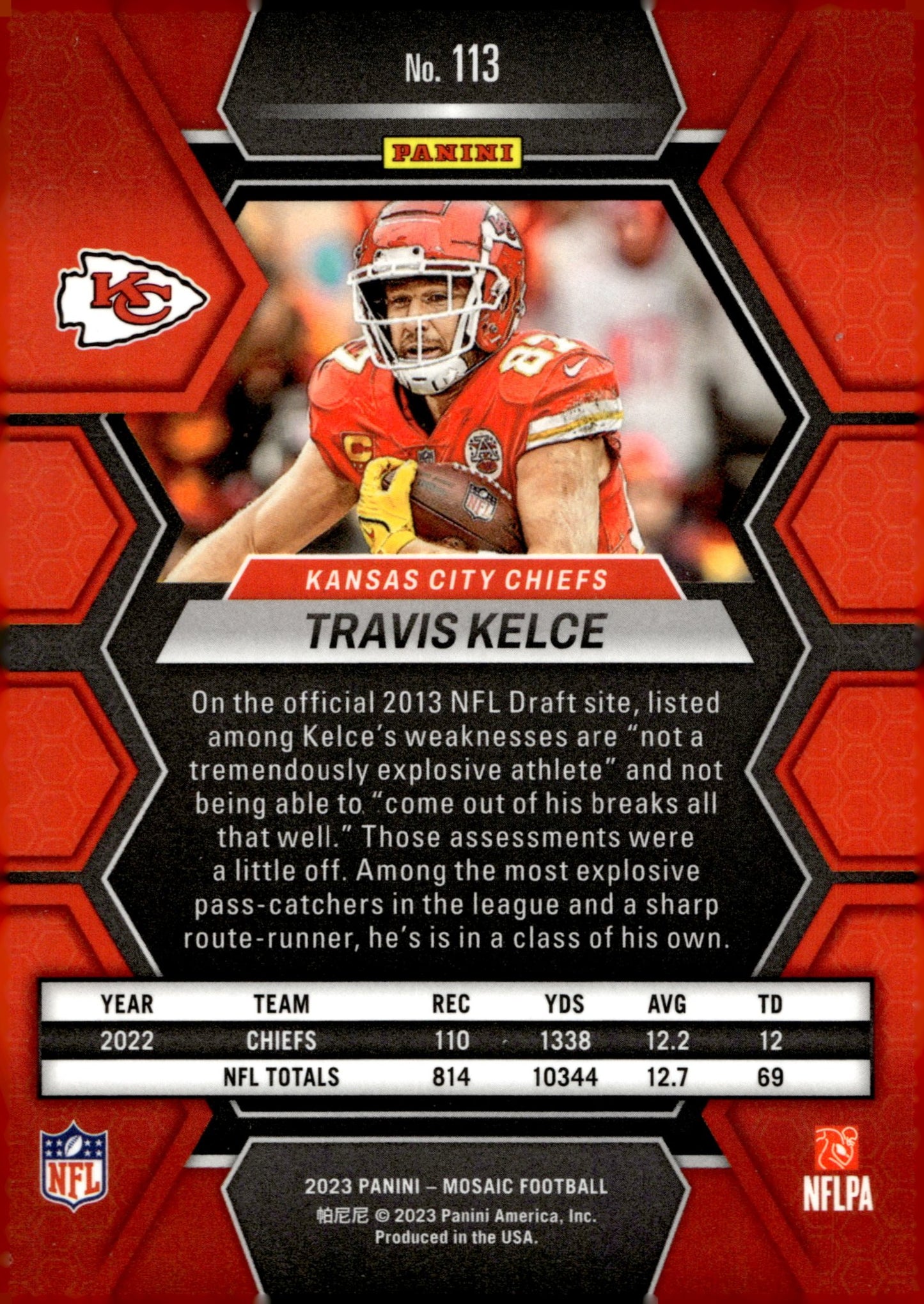 Travis Kelce 2023 Panini Mosaic #113 - Collector Store LLC