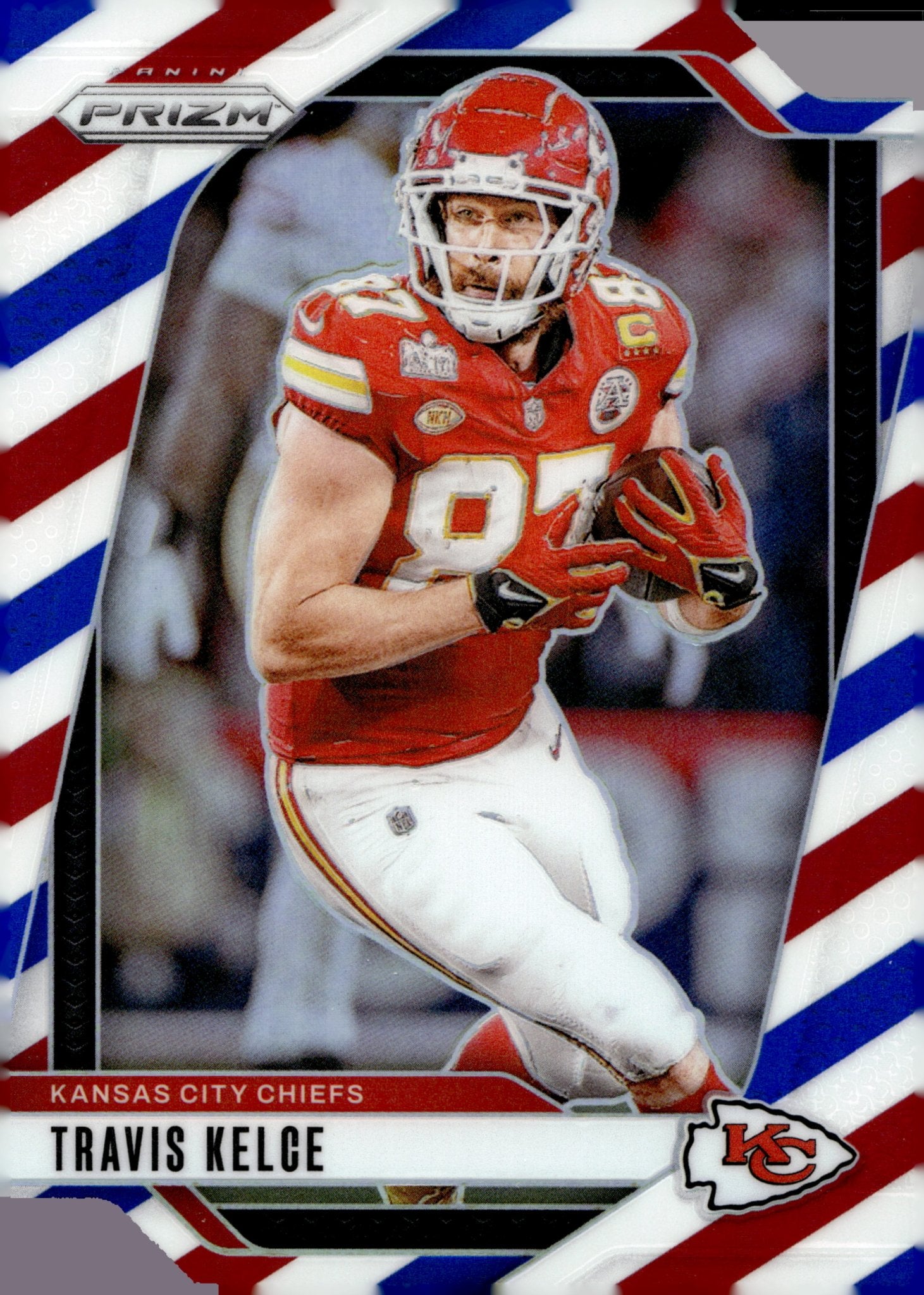 Travis Kelce 2024 Panini Prizm Red White & Blue Prizm #140 - Collector Store LLC