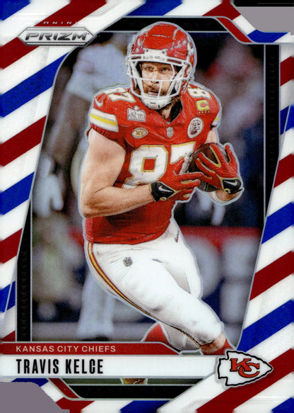 Travis Kelce 2024 Panini Prizm Red White & Blue Prizm #140 - Collector Store LLC