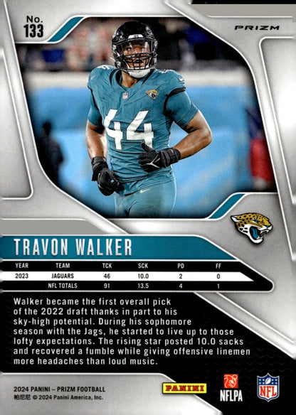 Travon Walker 2024 Panini Prizm Red White & Blue Prizm #133 - Collector Store LLC