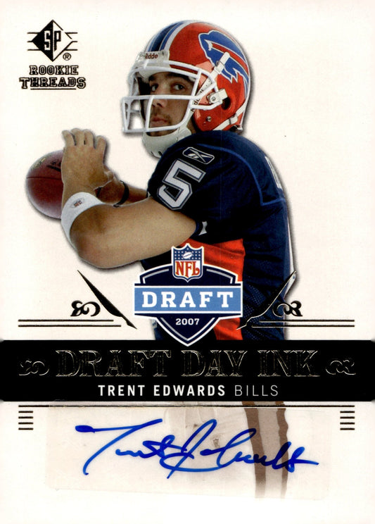 Trent Edwards 2007 Upper Deck SP Rookie Threads Draft Day Ink Auto #DDI - TE - Collector Store LLC