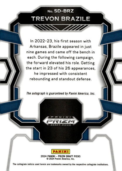 Trevon Brazile 2024 Panini Prizm Draft Picks Signing Day Auto #SD - BRZ #1 - Collector Store LLC