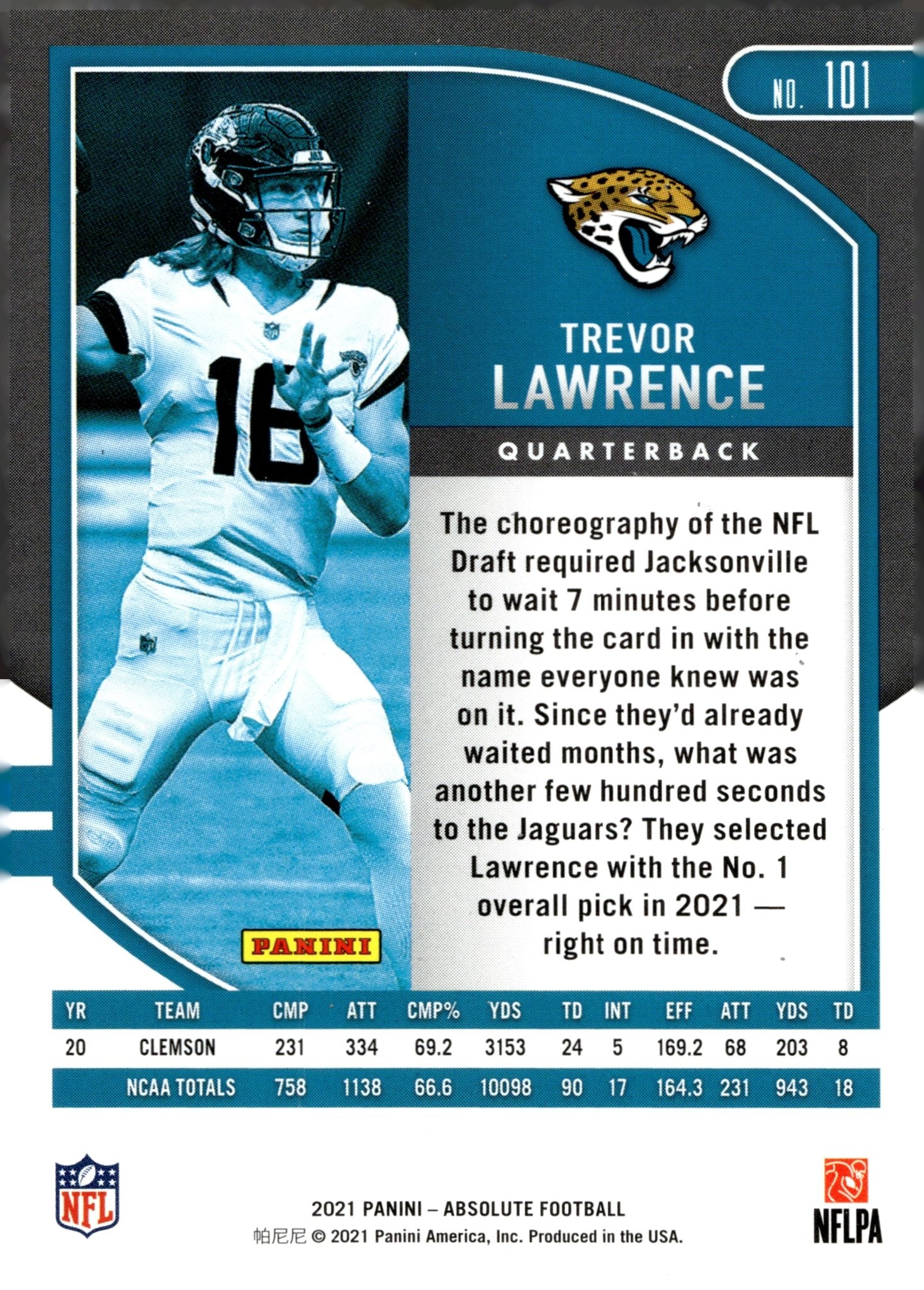 Trevor Lawrence 2021 Panini Absolute RC #101 #3 - Collector Store LLC