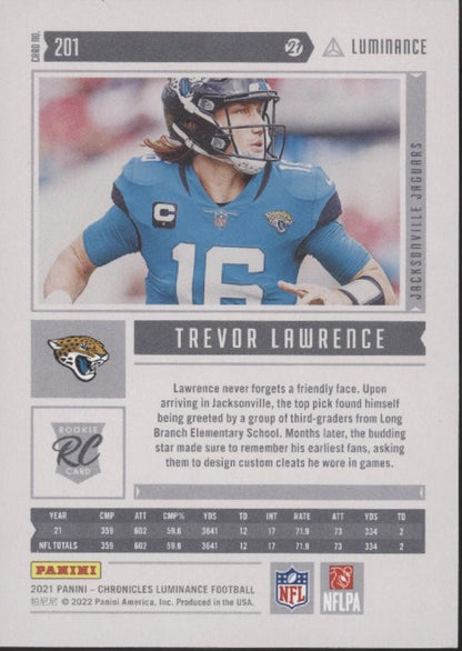 Trevor Lawrence 2021 Panini Chronicles Luminance RC #201 #2 - Collector Store LLC