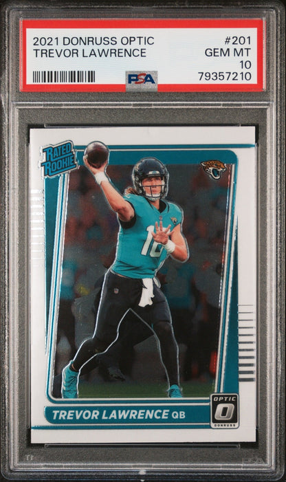 Trevor Lawrence 2021 Panini Donruss Optic Rated Rookie RC #201 PSA 10 - Collector Store LLC