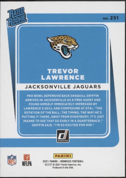 Trevor Lawrence 2021 Panini Donruss Press Proof Rated Rookie Red RC #251 #5 - Collector Store LLC