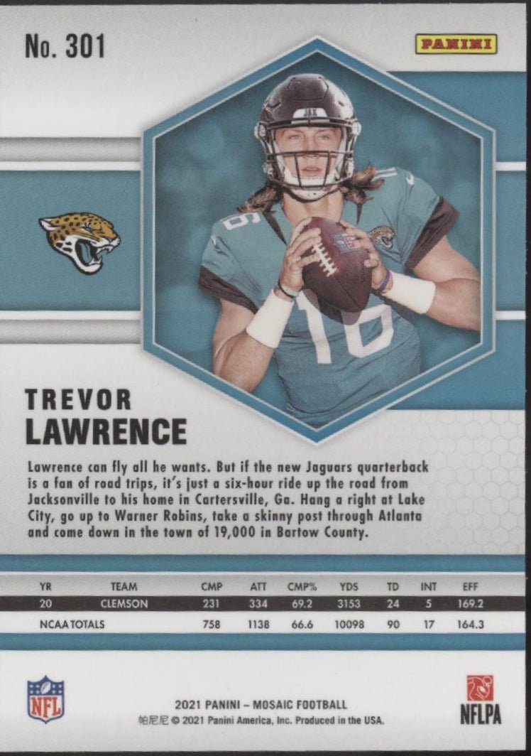 Trevor Lawrence 2021 Panini Mosaic RC #301 #1 - Collector Store LLC