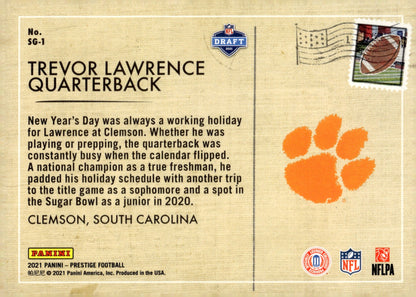 Trevor Lawrence 2021 Panini Prestige Season's Greetings RC #SG - 1 - Collector Store LLC