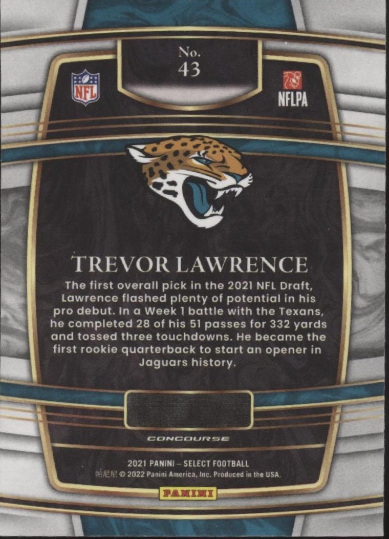 Trevor Lawrence 2021 Panini Select RC #43 #1 - Collector Store LLC