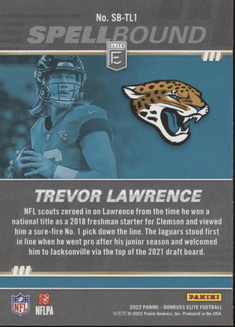 Trevor Lawrence 2022 Panini Donruss Elite Spellbound "L" #SB - TL1 - Collector Store LLC