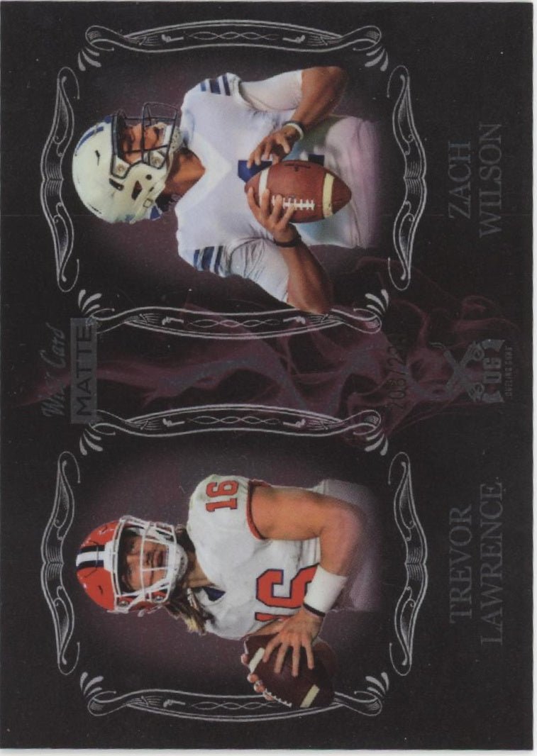 Trevor Lawrence / Zach Wilson 2021 Wild Card Matte Dueling Guns RC 208/299 - Collector Store LLC