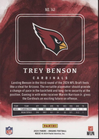 Trey Benson 2024 Panini Origins Red RC 087/299 #141 - Collector Store LLC