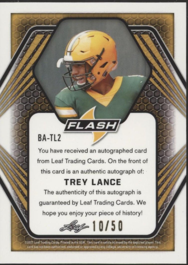 Trey Lance 2021 Leaf Flash RC Auto 10/50 #BA - TL2 - Collector Store LLC