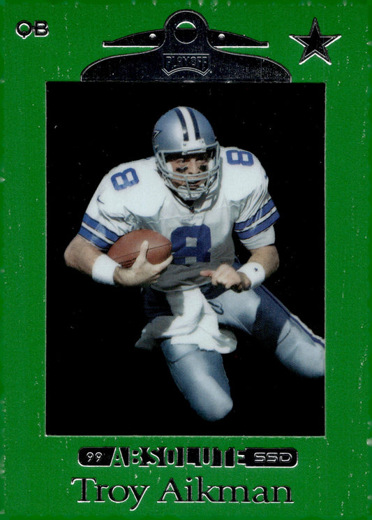 Troy Aikman 1999 Playoff Absolute SSD Green #26 - Collector Store LLC