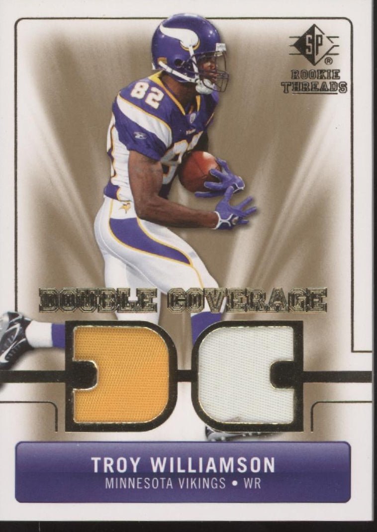 Troy Williamson 2007 UD SP Rookie Threads Double Coverage Swatches RC #DC - TW - Collector Store LLC