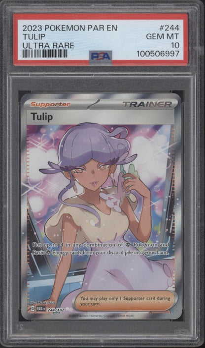 Tulip Pokemon Paradox Rift Ultra Rare #244 PSA 10 Tulip Pokemon Paradox Rift Ultra Rare #244 PSA 10