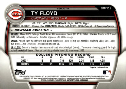 Ty Floyd 2023 Bowman Chrome Refractor #BDC - 155 - Collector Store LLC