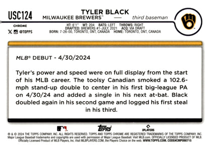Tyler Black 2024 Topps Chrome RC #USC124 - Collector Store LLC