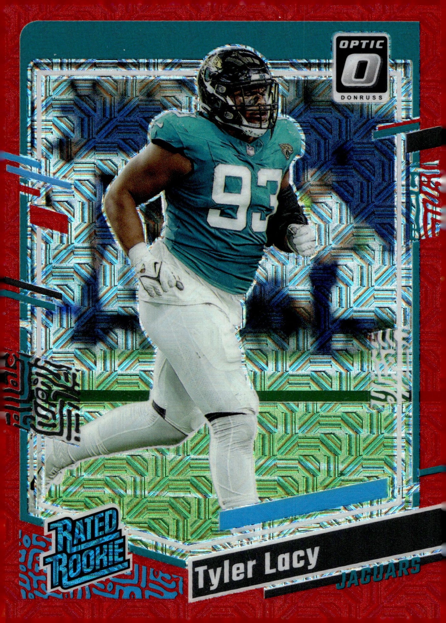 Tyler Lacy 2023 Panini Donruss Optic Rated Rookie Red Mojo Prizm RC #253 - Collector Store LLC