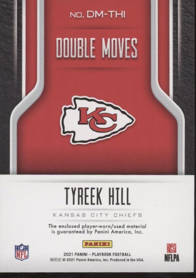 Tyreek Hill 2021 Panini Playbook Double Moves Swatches 008/299 #DM - THI - Collector Store LLC