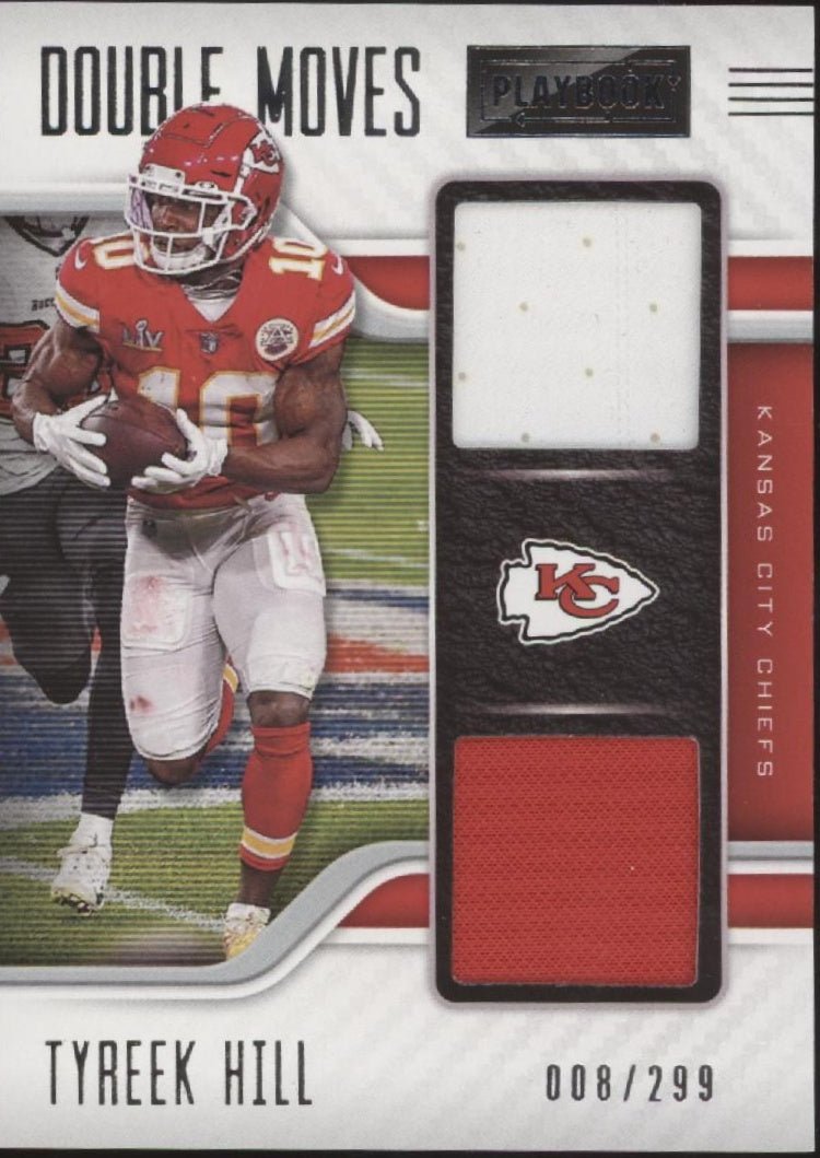 Tyreek Hill 2021 Panini Playbook Double Moves Swatches 008/299 #DM - THI - Collector Store LLC