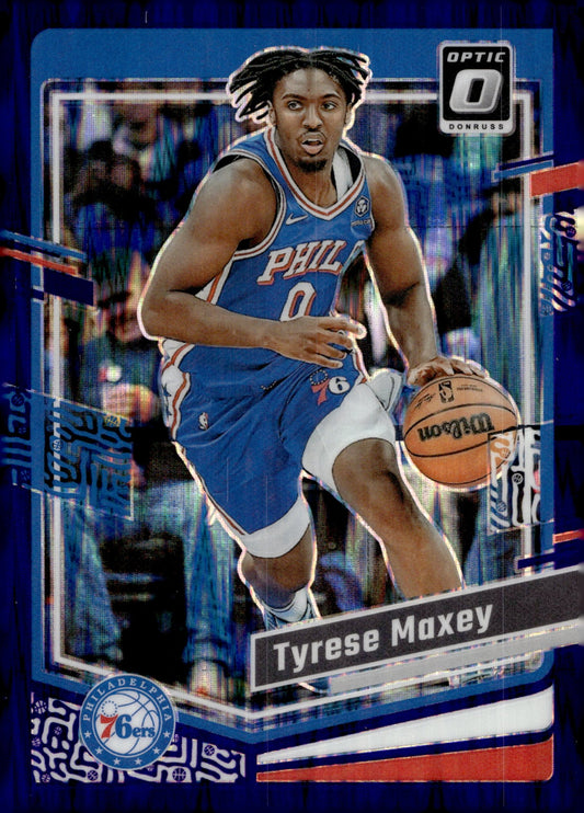 Tyrese Maxey 2023 - 24 Panini Donruss Optic Purple Shimmer Prizm #70 - Collector Store LLC