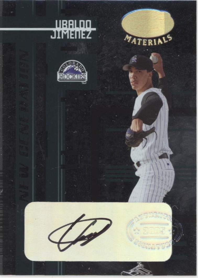 Ubaldo Jimenez 2005 Leaf Certified Materials New Generation Auto 482/499 #242 - Collector Store LLC