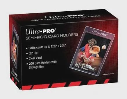 Ultra Pro: 1/2" Lip Semi - Rigid Card Holders (200ct) for Standard Size Cards - Collector Store LLC