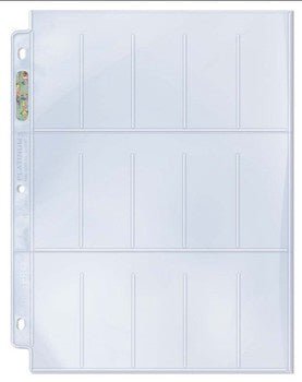 Ultra Pro: 15 - Pocket for 1 - 1/2" X 2 - 1/2" Tobacco Size Cards Platinum Series Pocket Pages (100ct) - Collector Store LLC