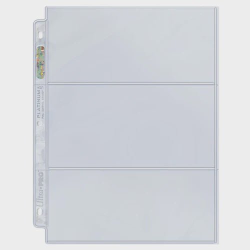 Ultra Pro: 3 - Pocket for 3 - 1/2" X 7 - 1/2" Horizontal Prints Platinum Series Pocket Pages (100ct) - Collector Store LLC