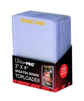 Ultra Pro: 3" x 4" Clear "Rookie Gold" Toploaders (25ct) for Standard Size Cards - Collector Store LLC