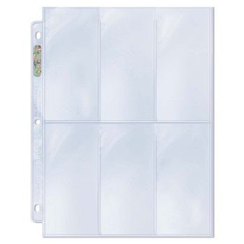 Ultra Pro: 6 - Pocket for 2 - 1/2" X 5 - 1/4" Platinum Series Pocket Pages (100ct) - Collector Store LLC