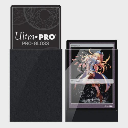 Ultra Pro: 60ct PRO - Gloss Small Deck Protector Sleeves (Black) - Collector Store LLC