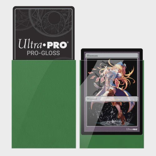 Ultra Pro: 60ct PRO - Gloss Small Deck Protector Sleeves (Green) - Collector Store LLC