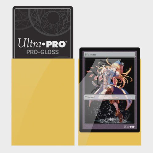 Ultra Pro: 60ct PRO - Gloss Small Deck Protector Sleeves (Yellow) - Collector Store LLC