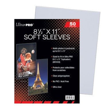 Ultra Pro: 8 - 1/2" x 11" Soft Sleeves (50ct) - Collector Store LLC