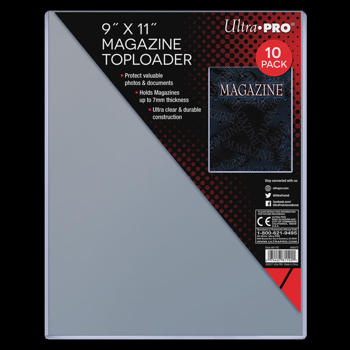 Ultra Pro: 9" x 11" Thick Magazine Toploaders (10ct) - Collector Store LLC