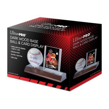 Ultra Pro: Baseball & Card Wood Display Holder (Dark Wood Brown) - Collector Store LLC